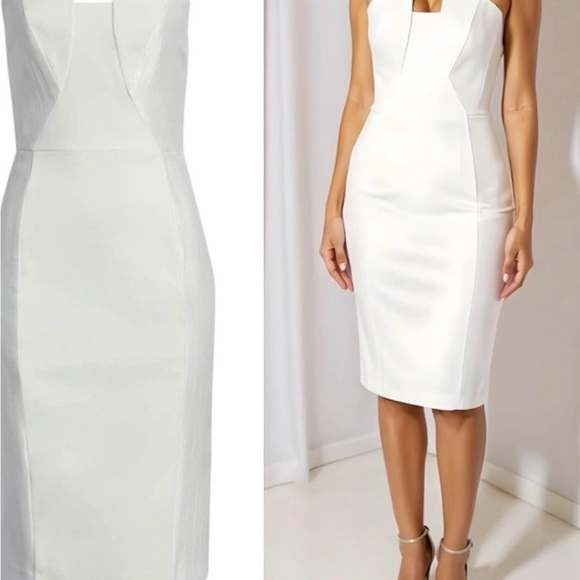 Black Halo Dresses & Skirts - Black Halo White Strapless Sheath Dress